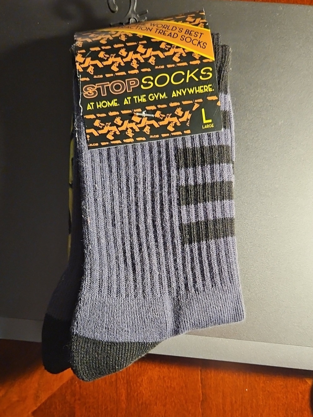 Gray Athletic Grip Socks